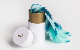 Co-branded Luxury Silk Scarf Round Gift Box
