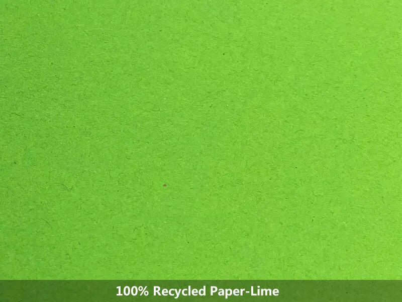 100% recycled paper-lime