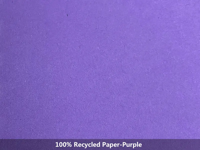 100% recycled paper-purple