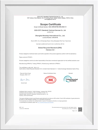 Newstep GRS Certification