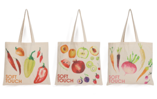 Fruit and Vegetables Design Soft Cotton Tote Bag