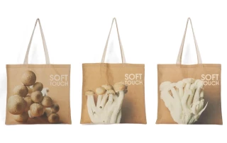 Mushrooms Design Soft Touch Cotton Tote Bag