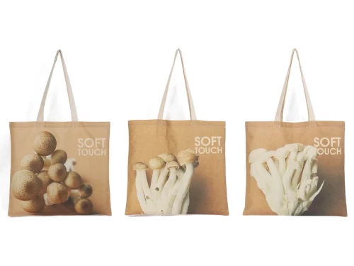 Mushrooms Design Soft Touch Cotton Tote Bag
