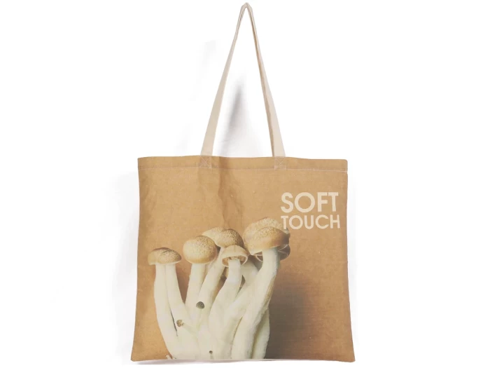 Brown Beech Mushrooms Design Cotton Tote Bag