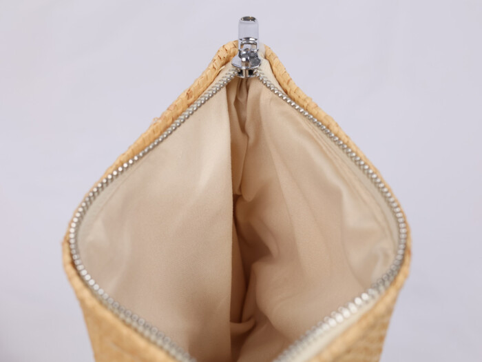 Straw Raffia Pouch Bag Fabric Lining