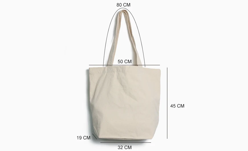 Heavyweight Recycled Cotton Tote Bag Size