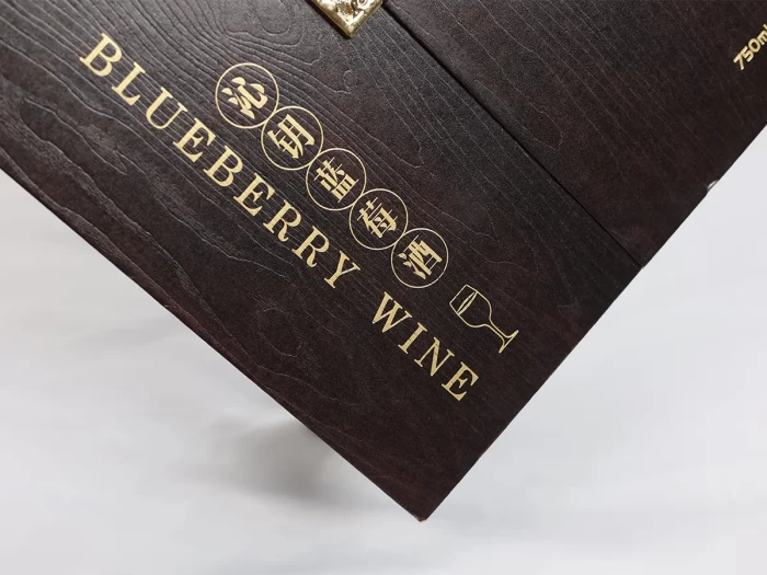 Wooden Paper 2 Pieces Wine Packaging Boxes Hot Stamping