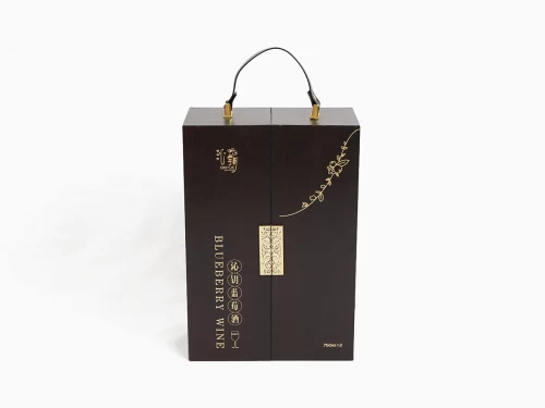 Wooden Paper 2 Pieces Wine Packaging Boxes with Handle