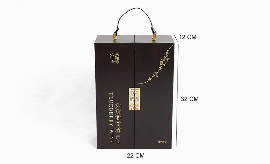 Wooden Paper 2 Pieces Wine Packaging Boxes Size