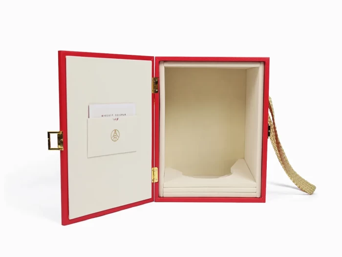 Luxury Wooden and Leatheretter Paper Spirits Box Display