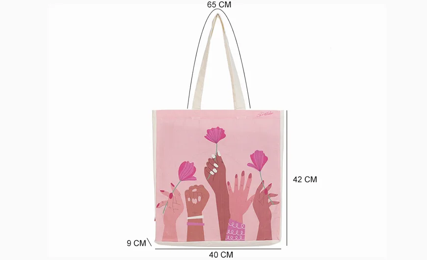 The Flower of Peace illustrations Organic Cotton Bag Size