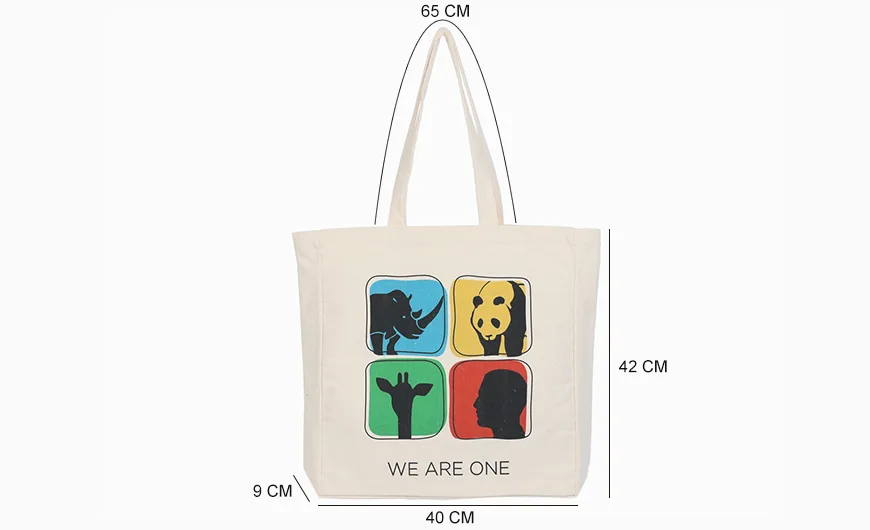 Protect Wildlife Print 30% Recycled Cotton Bag Size