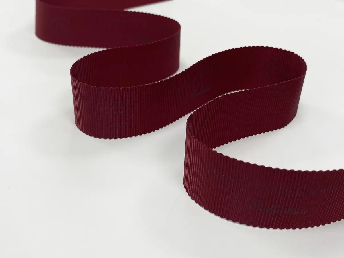 Burgundy - Chevron Design Grosgrain Ribbon ( 1 - 1/2 Inch