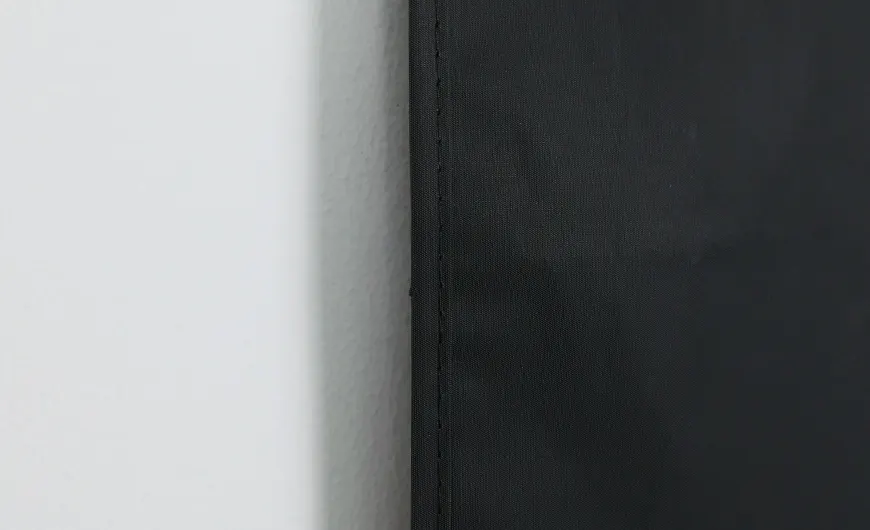 Black PEVA Long Garment Cover Bag Sewing Detail