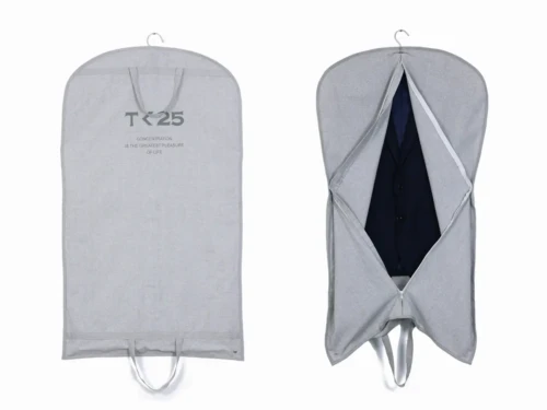 Grey Cotton Garment Cover Bag with Plastisol Print Logo