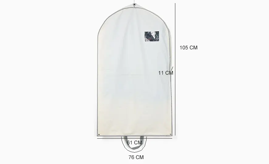 Milky PEVA Garment Bag Dimension Size