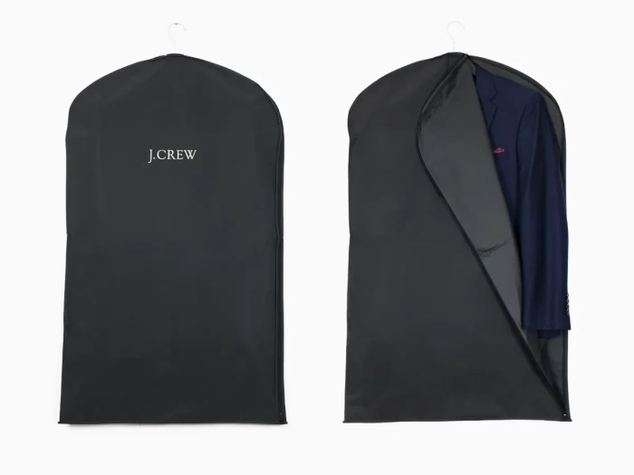 Black PEVA Garment Bag with Side Zip Closure