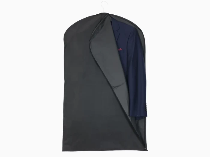 Black PEVA Garment Bag Side Zip Open Way