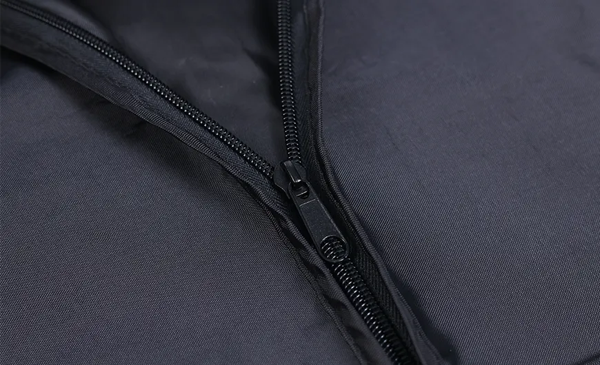 Black Garment Suit Bag Zipper Detail
