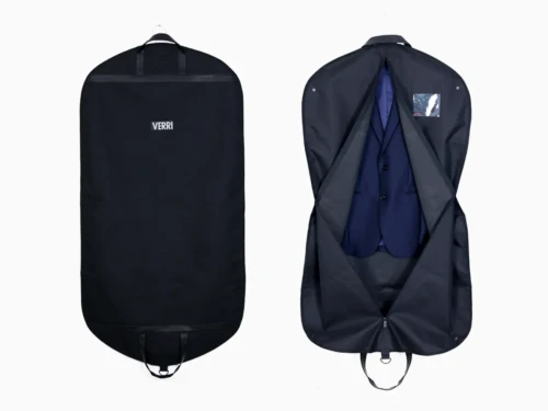 Luxury 600D Garment Suit Cover Bag with Leather Logo