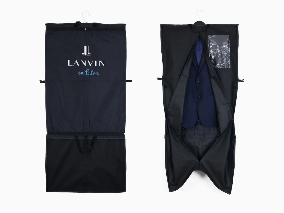 Black Polyester Garment Bag with Bi-Fold Zip