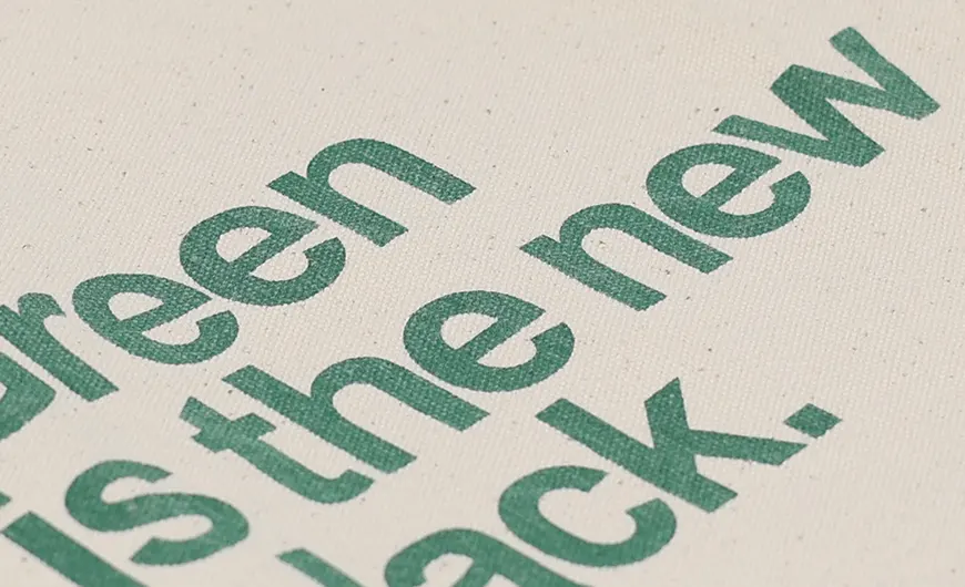 ECO-friendly Green Cotton Bag Screen Printing Words