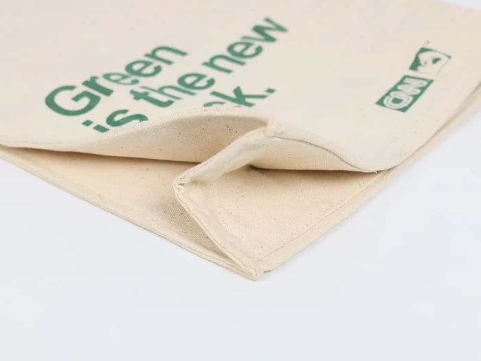 ECO-friendly Green Cotton Bag Corner Detail