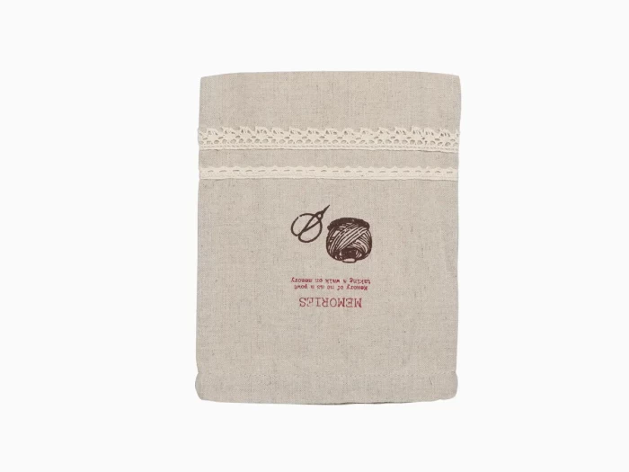 Linen Cotton Bag with Lace Fold