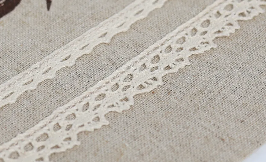 Linen Cotton Bag with Lace Detail