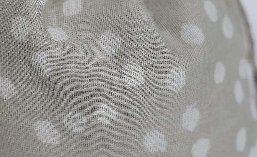 Beige Cotton Linen Drawstring Bag Digital Printing
