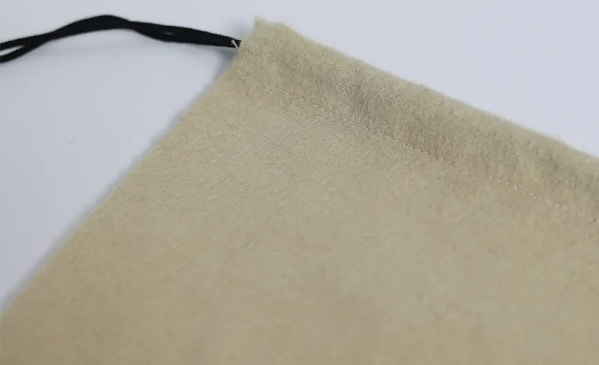 Luxury Drawstring Bag Cotton Flannel Detail