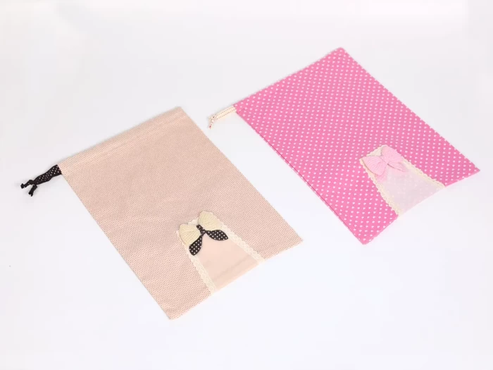 Bouncy Nylon Cotton Drawstring Bag for Underwear Fold