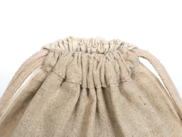 Drawstring Jute Cotton Bag Close Detail