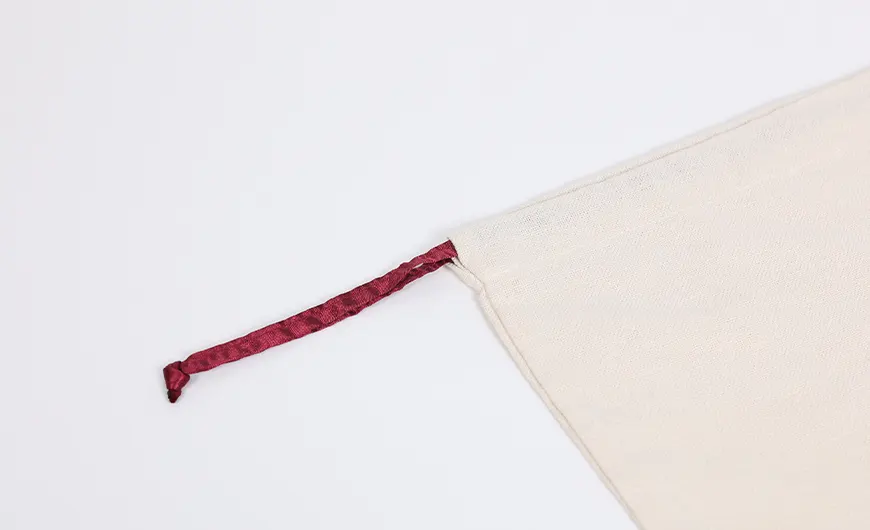 Cotton Bag Drawstring Ribbon Detail