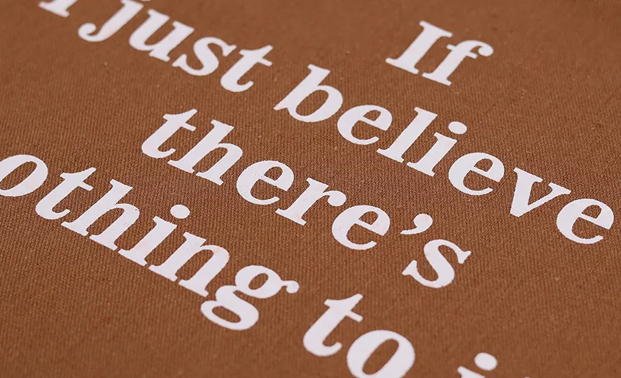 Brown Cotton Bag Screen Printing Words Detail