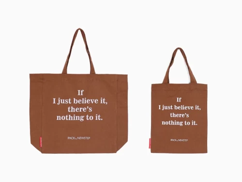 Brown Cotton Bag with Motivational Quote