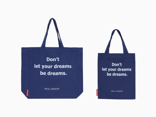 Blue Cotton Bag with Motivational Quote