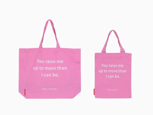 Pink Cotton Bag with Motivational Quote