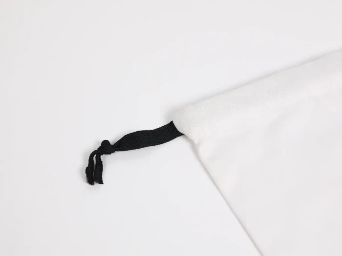 White Cotton Bag Drawstring Ribbon