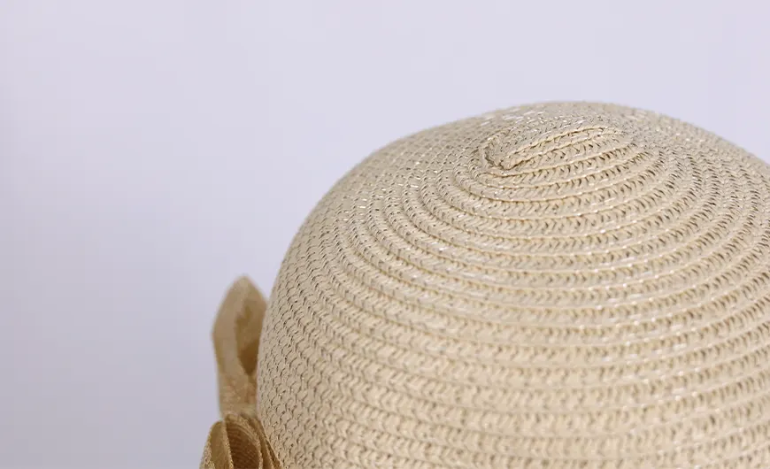 Beach Straw Fisherman's Hat Top Detail