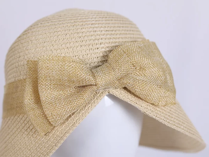 Beach Straw Fisherman's Hat Bow Tie Detail