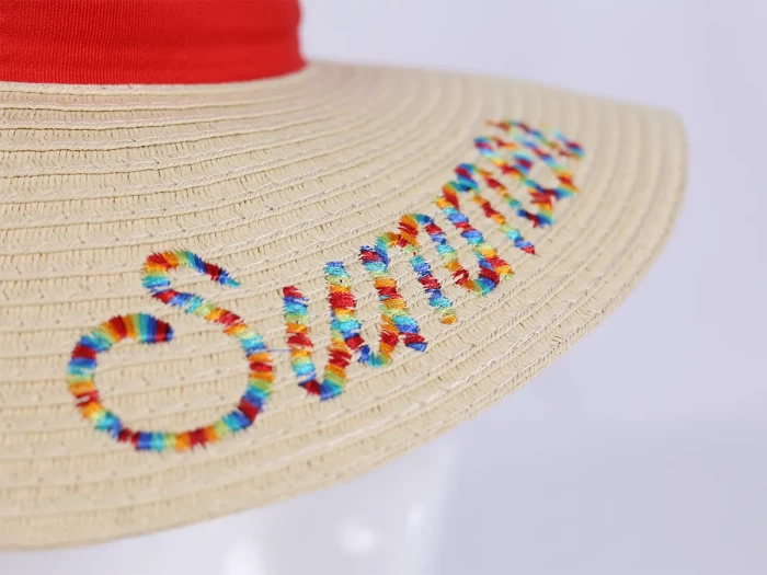 Beach Straw Hat with Embroidery Logo