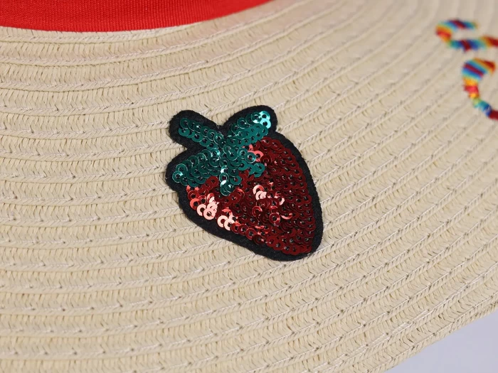 Embroider Bead Piece Beach Straw Hat
