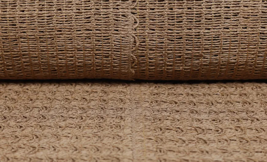 Motif Woven Paper Straw Carpets Roll Up