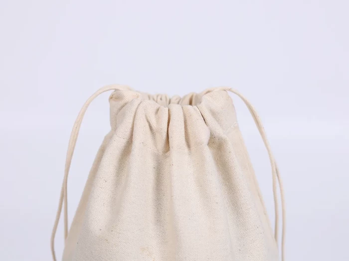Recycled Cotton Drawstring Bag Close Detail