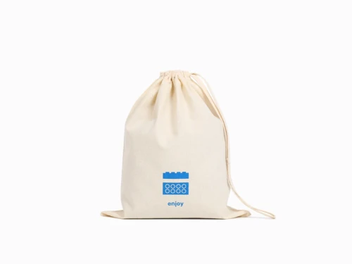 Natural Drawstring Cotton Bag with Flat Cotton Cord