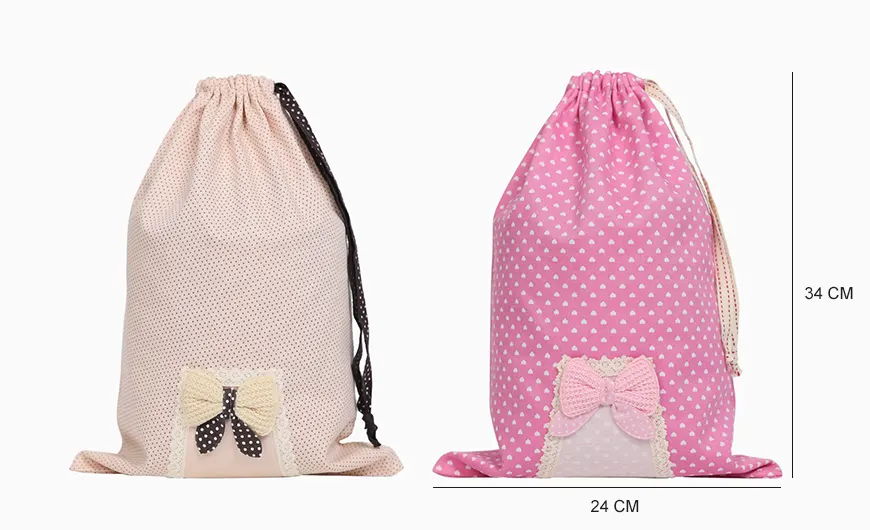 Bouncy Nylon Cotton Drawstring Bag for Underwear Each Size