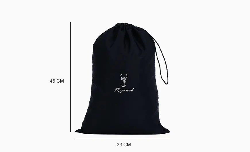 Silk Cotton Drawstring Bag with Embroidery Logo Size