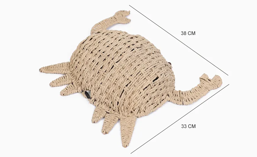Woven Paper Straw Animals Size