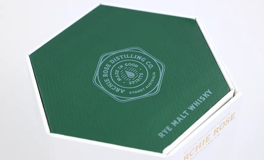 Sustainablity Luxury Hexagon Whisky Gift Box Flip Top Lid